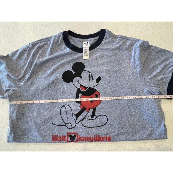 Disney World Mickey‎ Mouse Shirt Men XXL Heather Blue Navy Trim - Picture 8 of 10